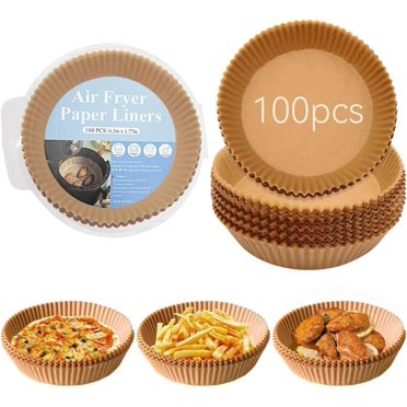 TFixol Non-Stick Air Fryer Parchment Paper Liners, 100-Pack, 16cm Round, Heat-Resistant, Oil-Proof, Microwave & Oven Safe, Eco-Friendly Baking Sheets for Air Fryers, Steamers & Cookers