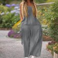 thumbnail image 4 of Wlynlyn Combinaisons Grande Taille pour Femmes Combinaisons Sans Manches Col en V Pantalons Larges Taille TTG, 4 of 7