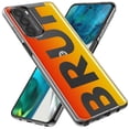 thumbnail image 2 of MUNDAZE LG Aristo 5/Phoenix 5/Risio 4 Shockproof Clear Hybrid Protective Phone Case Orange Red Clear Funny Text Quote Bruh Cover, 2 of 6