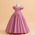 thumbnail image 3 of RXIRUCGD 2025 Vêtements d'Été pour Enfants Robe pour Enfants Couleur Unie Satin Robe Princesse Fête d'Anniversaire Mode Spectacle Robe Piano, 3 of 8