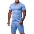 thumbnail image 2 of NTACZA Men's Shorts Set Short Sleeve Athletic Tracksuits Men's Crew Neck Muscle Sweatsuits L, 2 of 7