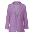 thumbnail image 3 of Meichang Womens Casual Blazers Jackets Solid Color Long Sleeve Open Front Work Office Blazers Slim Fit Lapel Jackets with Pockets Cardigans Plus Size Purple S, 3 of 8