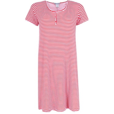Elegant Emily Striped Henley Nightgown (Women's)