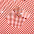 thumbnail image 4 of Bienzoe Chemise à Carreaux en Coton à Manches Courtes Boutonnée pour Garçon Orange/blanc 7/8, 4 of 6