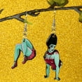 thumbnail image 3 of Halloween Green Monster Stump Design Asymmetric Dangle Earrings Retro Cartoon Style Ghost Festival Ear Jewelry, 3 of 5