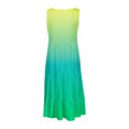 thumbnail image 5 of AherBiu Robe de Plage Grande Taille pour Femmes, Robe d'Été à Dégradé de Couleurs, Froncée, à Volants, Fluide, Midi, Style Camisole, 5 of 5