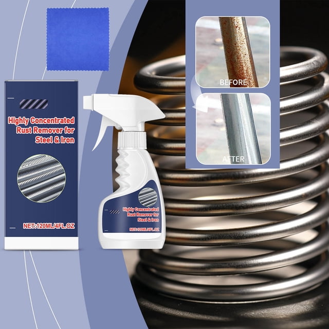 Kadlawus Rust Remover for Steel and Iron, Highly Concentrated Formula, Fast-Acting Penetrating Liquid, Safe for Metal Surfaces, for Tools, Automotive Parts, Hardware