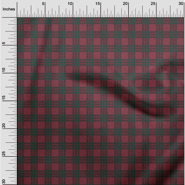 oneOone Cotton Cambric Fabric Tartan Check Decor Fabric Printed BTY 56 Inch Wide