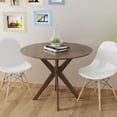 thumbnail image 2 of Costway Modern Round Wood Dining Table 35" W/ Solid Wood Legs& Base for Home, Office, 2 of 10