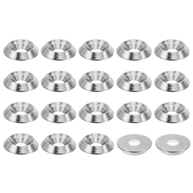 Unique Bargains Rondelle à Fraisage M3 10mmx2mm en Acier Inoxydable 304, Rondelle de Tasse de Finition, Joint de Tête de Vis/boulon, Lot de 20