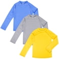 thumbnail image 1 of BIG ELEPHANT 3 Pack Kids Rash Guard Swim Shirt UPF 56+ Long Sleeve Rashguard Swimwear Surf Tops Sun Protection for Boys Girls, 1 of 5
