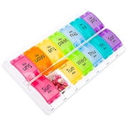 Yeacher Weekly Pill Organizer 2 Times a Day, BPA Free 7 Day Pill Box Case