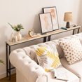 thumbnail image 2 of Ktaxon 79" Narrow Console Sofa Table with Power Outlets and USB Ports, Long Couch Table with Metal Frame and Charge Station with 4.9ft Extension Cord, Walnut, 2 of 9