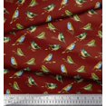 thumbnail image 2 of Soimoi polyester Crepe Fabric Flycathcer Bird Decor Fabric Printed Yard 52 Inch Wide, 2 of 5