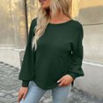 thumbnail image 4 of Timegard Womens T Shirts Long Sleeve Round Neck Basic Tops Casual Comfy Solid Color Blouses, 4 of 6
