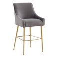 thumbnail image 1 of TOV Furniture Beatrix Dark Grey Velvet Upholstered Counter Stool - Gold Legs, 1 of 6