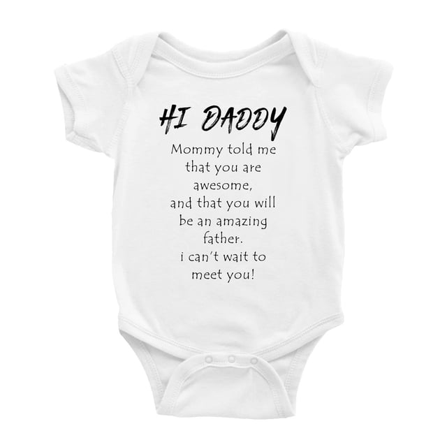 Salut Papa J'ai Hâte de Te Rencontrer! Cache-Couches Drôles pour Bébé Unisexe