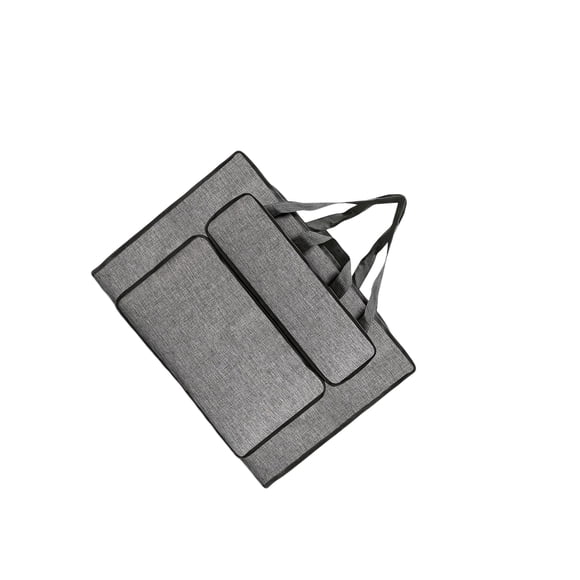 Transemion Art Portfolio Case Art Supplies with and Pockets Handle Outer for Traveling Blue Large Gray