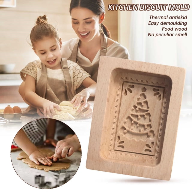 Moulds for DIY Baking Craft Embossing Wooden Cookie Set Decorative Tools for Christmas Thanksgiving Kitchen