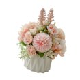 thumbnail image 1 of yingyy Artificial Flowers Ceramic Vase Nordic Style Faux Rose Fake Rope Home Decor Planter Container for Wedding Rose pink, 1 of 6