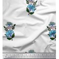 thumbnail image 1 of Soimoi Crepe Silk Fabric Leaves & Floral Block Decor Fabric Printed Yard 42 Inch Wide, 1 of 3