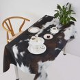 thumbnail image 2 of Cow Print Tablecloth, Cow Hide Pattern with Spots Farm Life with Cattle Camouflage Animal Skin, Rectangular Table Cover for Dining Room Kitchen Decor, 60"x120" Black, 2 of 5