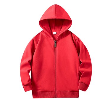 Zanarzt Toddler Boy Hoodie Baby Kids Long Sleeve Solid Color Zipper Hoodies Sweatshirts Top Children Unisex Soft Coat Blouse with Pocket Red,8-9 Years