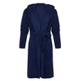thumbnail image 1 of SHTXOZHI Men's Flannel Robe Warm Fleece HoodedSpa Bathrobe Winter Soft Robes with Pockets, 1 of 4