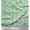 thumbnail image 1 of Soimoi Tissu Poly Georgette Imprimé Feuilles & Roses Floral pour Couture au Mètre 52 Pouces de Large, 1 of 3