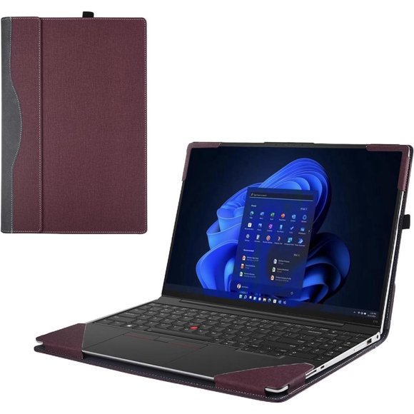 Étui pour Ordinateur Portable 16 Pouces Lenovo ThinkPad P15V Gen 3 et ThinkPad P15V Gen 2 / Gen 1, Étui en Cuir PU pour Portable