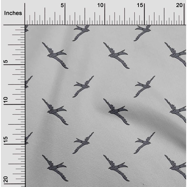oneOone Cotton Flex Fabric Bird Block Print Fabric By The Yard 40 Inch Wide