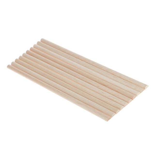10 Pcs Tiges Rondes Tige en Bois Tige Semi-Circulaire Non Finie pour Artisanat Tige à Goujon