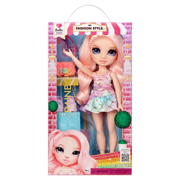 Rainbow High My Fashion Style Bella, poupée-mannequin rose de 11 po (28 cm) avec tenue originale, sac à main élégant, excellent jouet et cadeau pour les enfants de 4 à 12 ans