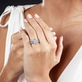 thumbnail image 4 of Ensemble Nuptial pour Femme en Argent Sterling 2 Ct Bague de Fiançailles et de Mariage Ronde en Zircon Cubique Taille Princesse, 4 of 6