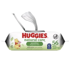 Huggies Natural Care Sensitive Baby Wipes, Unscented, 1 Flip Top Pack, 56 Wipes