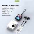 thumbnail image 4 of Open In-Ear AI Translation Wireless Earbuds - HTC NE20 Bluetooth 6.0, 130+ Language Translator, IPX5 Sweatproof for Running/Business, Black,With LED Touch Screen, 4 of 10