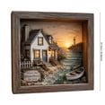 thumbnail image 3 of Sea Glass LED Light Box Wooden Frame Nautical Decor, 3 of 7