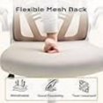 thumbnail image 1 of Ergonomic Mesh Office Chair – High Back, Adjustable Lumbar Support, Removable Headrest, Reverse-Up Armrests, Wide Seat, 300lbs Capacity, Swivel Rocking, White Frame | Khaki Network, 1 of 7