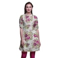 thumbnail image 1 of Bimba Women Straight Kurta Mandarin Collar Printed Dress Short Kurti Tops, 1 of 6