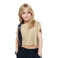 thumbnail image 2 of Plebaso T-shirts d'Entraînement pour Filles à Manches Longues/courtes, Dos Ouvert, Chandails Courts de Course Athlétiques pour Enfants, 2 of 6