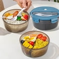 thumbnail image 2 of Boîte à Lunch Ronde Compatible Micro-Ondes, Contenant Bento Étanche avec Conception Compartimentée, Comprend des Couverts, Matériau de Qualité Alimentaire pour Étudiants et Usage au Bureau, 2 of 9