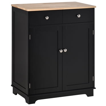 HOMCOM Armoire de Rangement de Cuisine, Buffet au Sol avec 2 Tiroirs