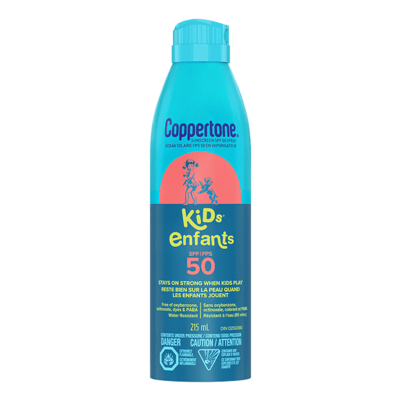 Coppertone Kids Sunscreen Spray SPF 50, Hypoallergenic Sunscreen for Kids, 215 ml