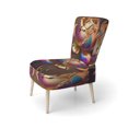 thumbnail image 3 of Designart "Hyperrealistic Rainbow Peony with Liquid Gold Drips II" Multicolor Flower Upholstered Accent Chair - Modern Arm Chair For Living Room, 3 of 7
