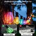 thumbnail image 3 of 100FT RGB Outdoor String Lights, +IC Outside Light Dimmable Shatterproof 30 LED Bulbs, IP67 Waterproof Chasing Effect Lighting DreamColor Patio Strip Lights for Backyard, Balcony, Outdoor Living, 3 of 7