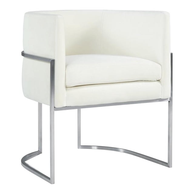 TOV Furniture Giselle Transitional Velvet Dining Chair, Cream (Set of 1)