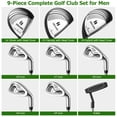 thumbnail image 2 of Costway 9 PCS Men's Complete Golf Club Set Right Handed with 460cc Alloy Driver Irons Gray, 2 of 10
