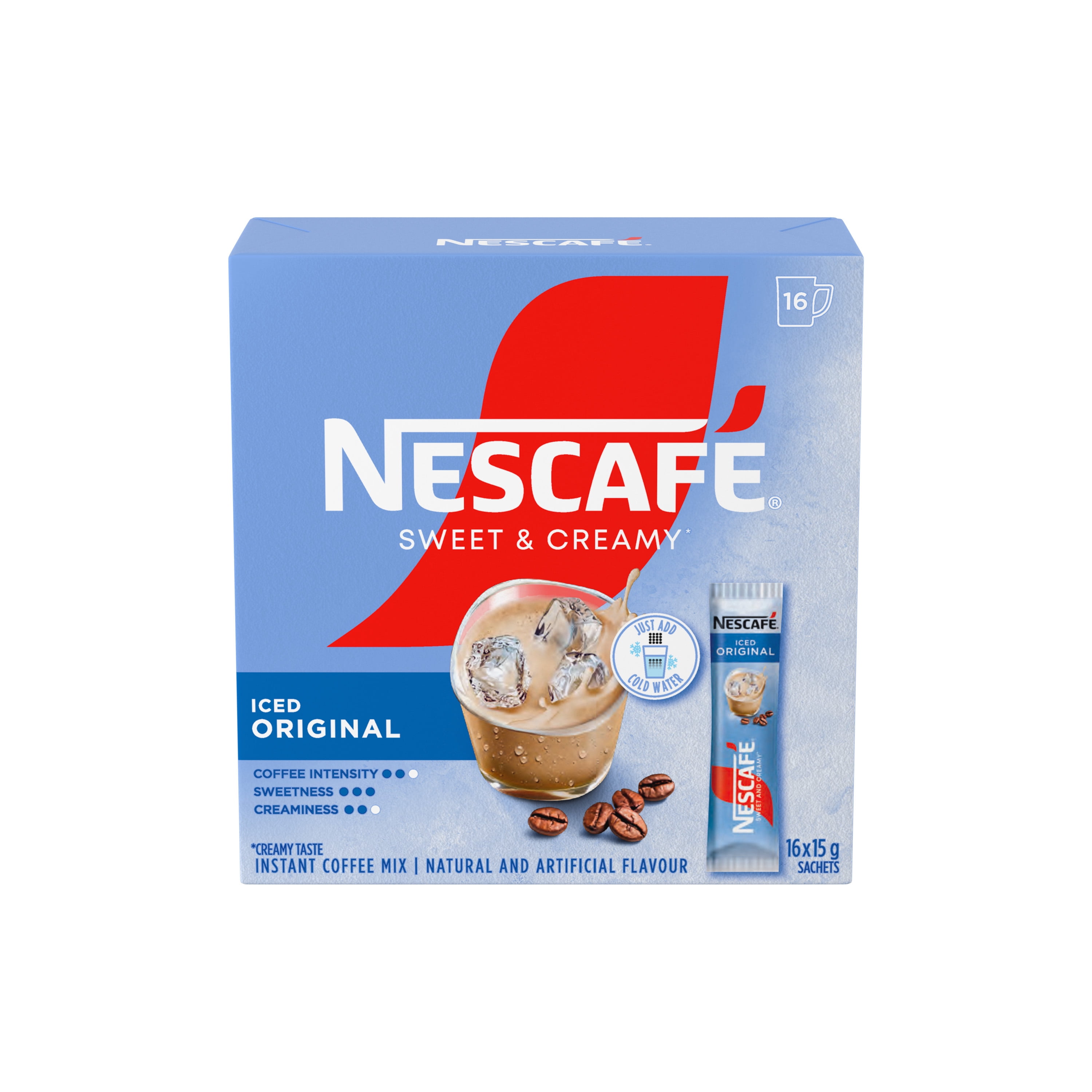 Sweet & Creamy Instant Iced Coffee Mix, Single-serve Sachets Containing Coffee, Coffee Whitener & Sugar, Just Add Cold Water And Ice, 100% Responsibly Sourced Coffee