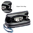 thumbnail image 3 of Womens Double Zipper Wallet Clutch Purse Cellphone Long Wallet with Removable Wristlet, 3 of 6