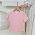 thumbnail image 2 of Plebaso T-shirts en Coton pour Garçons et Filles, Manches Courtes, T-Shirts de Couleur Unie, Col Ras du Cou, Hauts Basiques pour Enfants Unisexes, 2 of 3